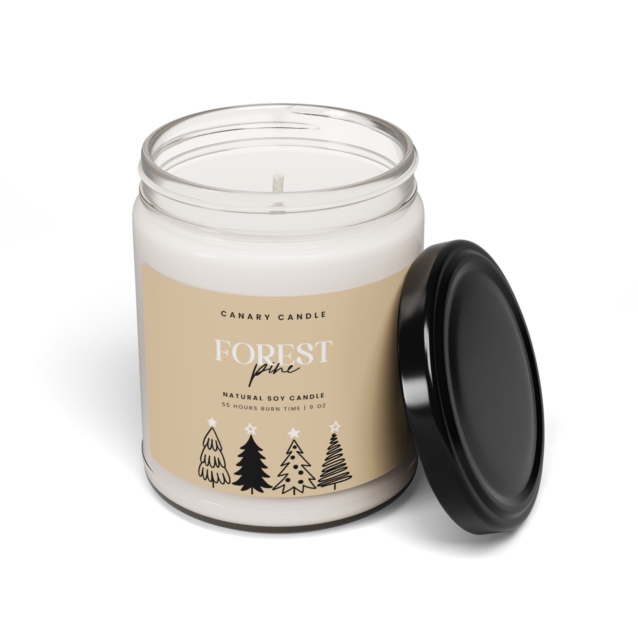 Forest Pine Scented Soy Candle — 9 oz Natural Pine Candle for Cozy Home & Holiday Gifting