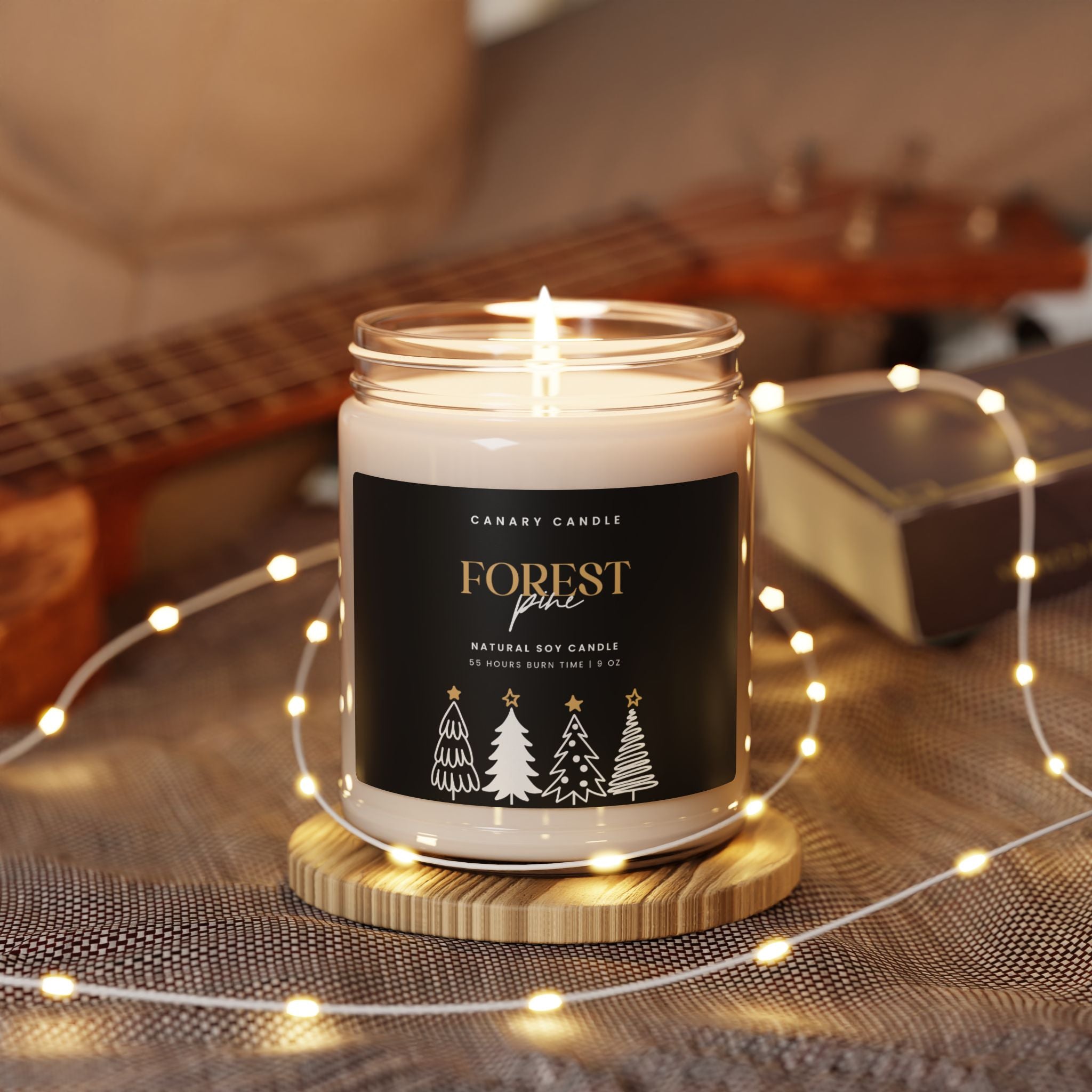 Forest Pine Scented Soy Candle — 9oz Holiday Jar