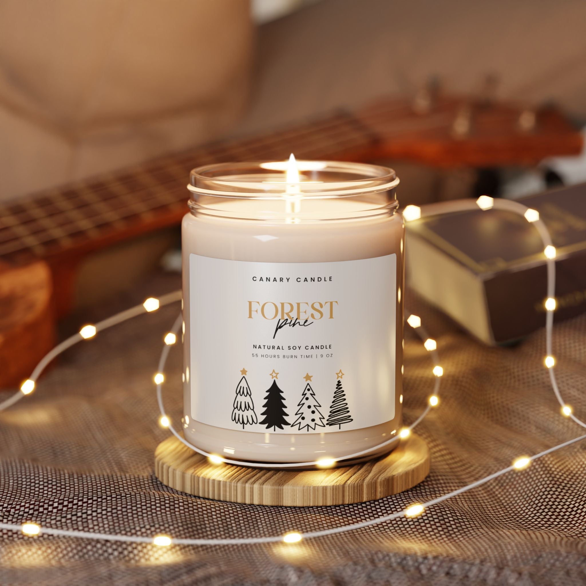 Forest Pine Soy Candle — 9 oz Scented Jar (Natural Soy, Holiday Pine & Evergreen)