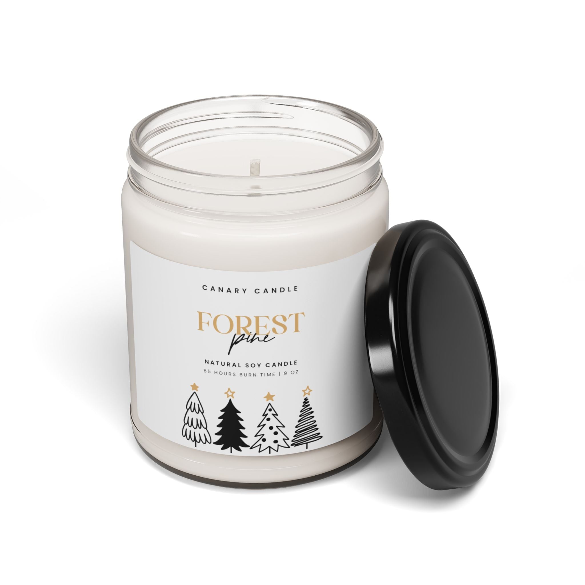 Forest Pine Soy Candle — 9 oz Scented Jar (Natural Soy, Holiday Pine & Evergreen)