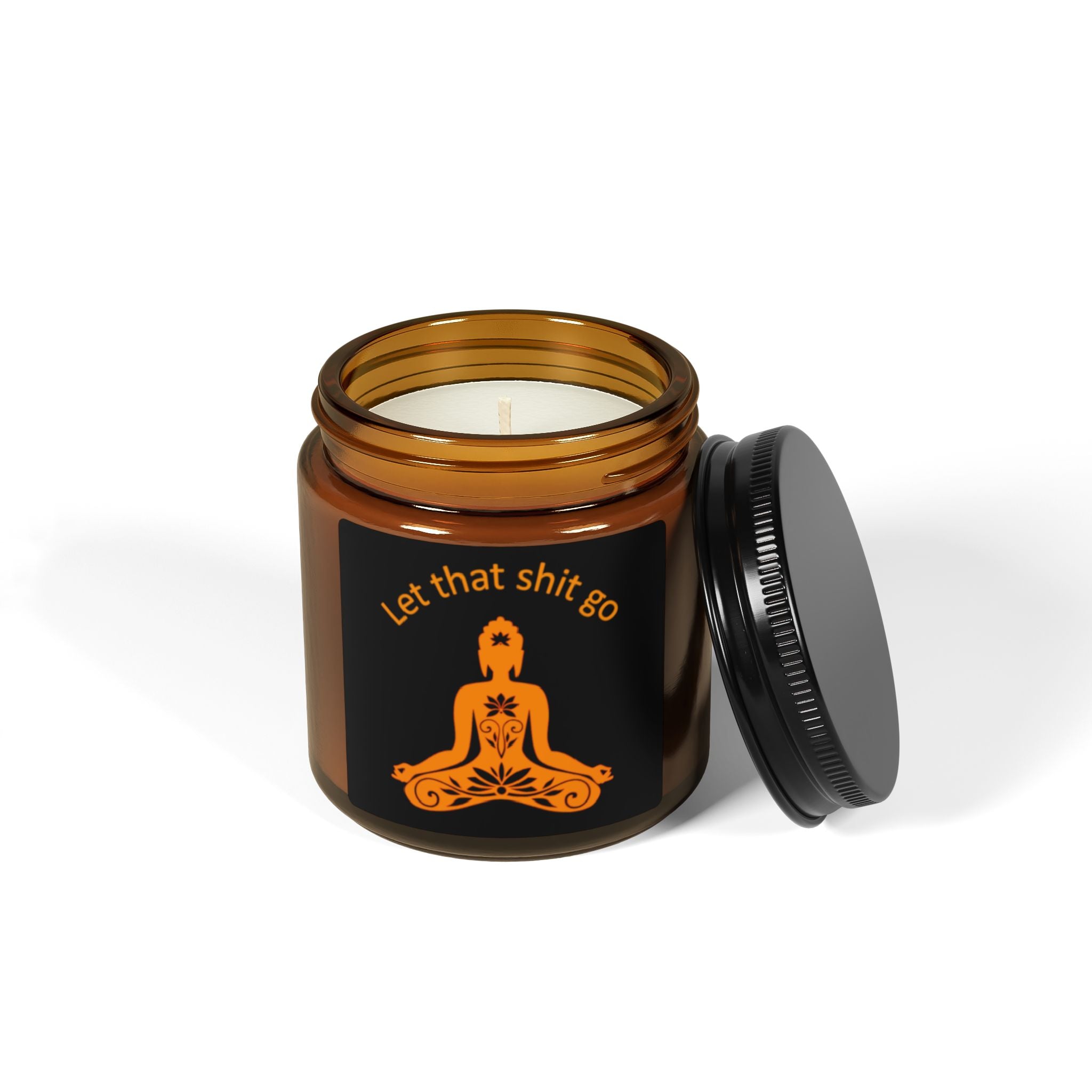 Soy Candle — "Let That Shit Go" Amber Jar Aromatherapy Candle