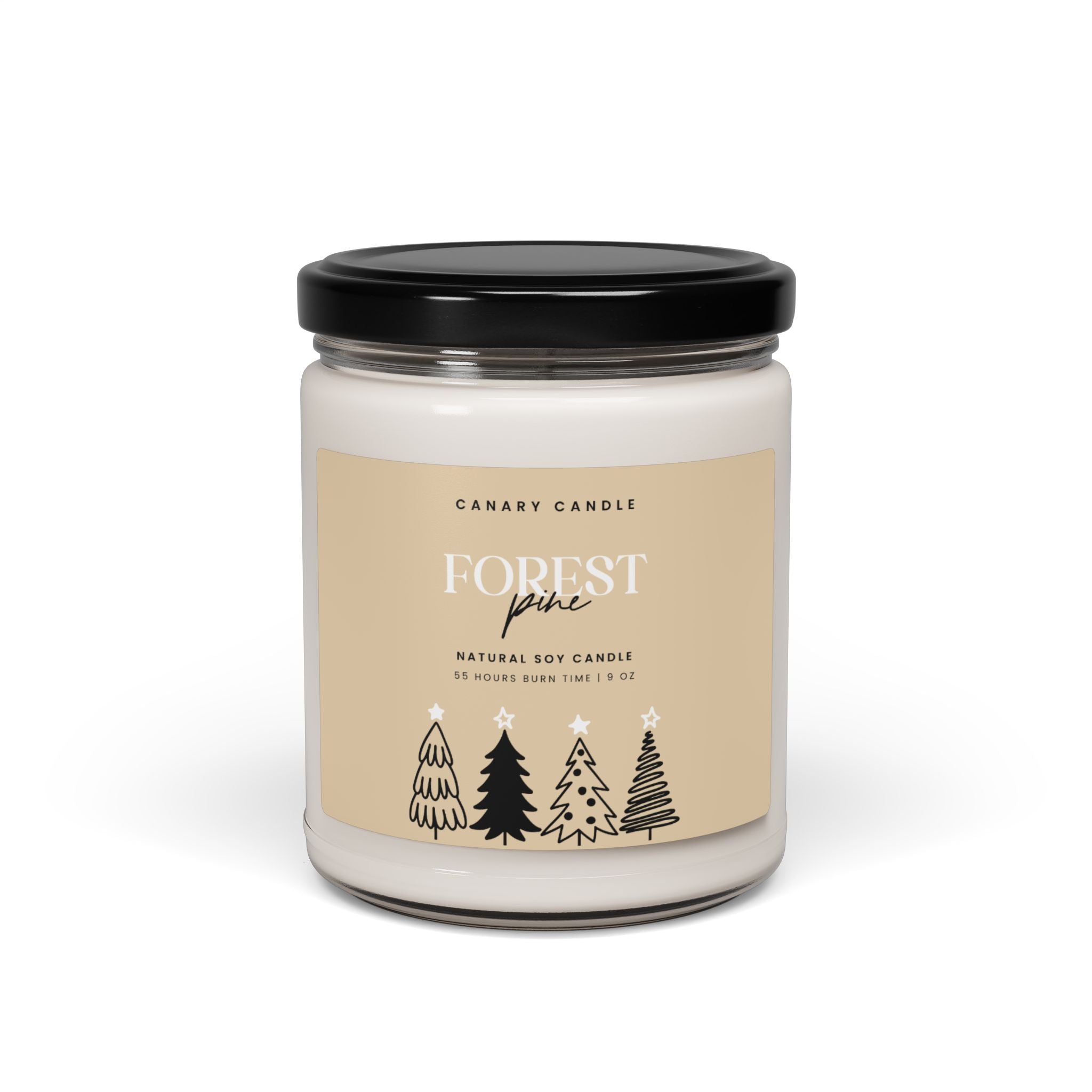 Forest Pine Scented Soy Candle — 9 oz Natural Pine Candle for Cozy Home & Holiday Gifting