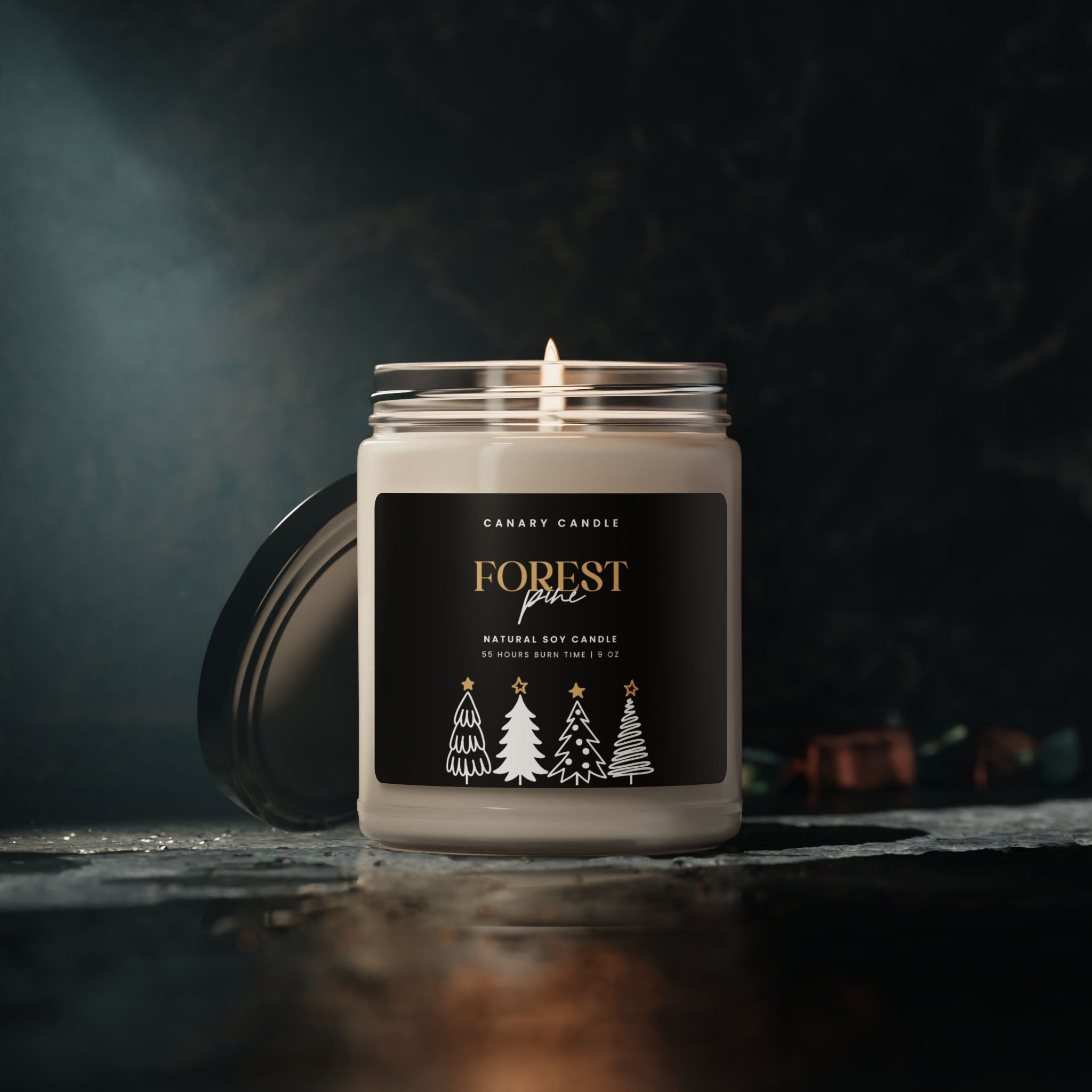 Forest Pine Scented Soy Candle — 9oz Holiday Jar