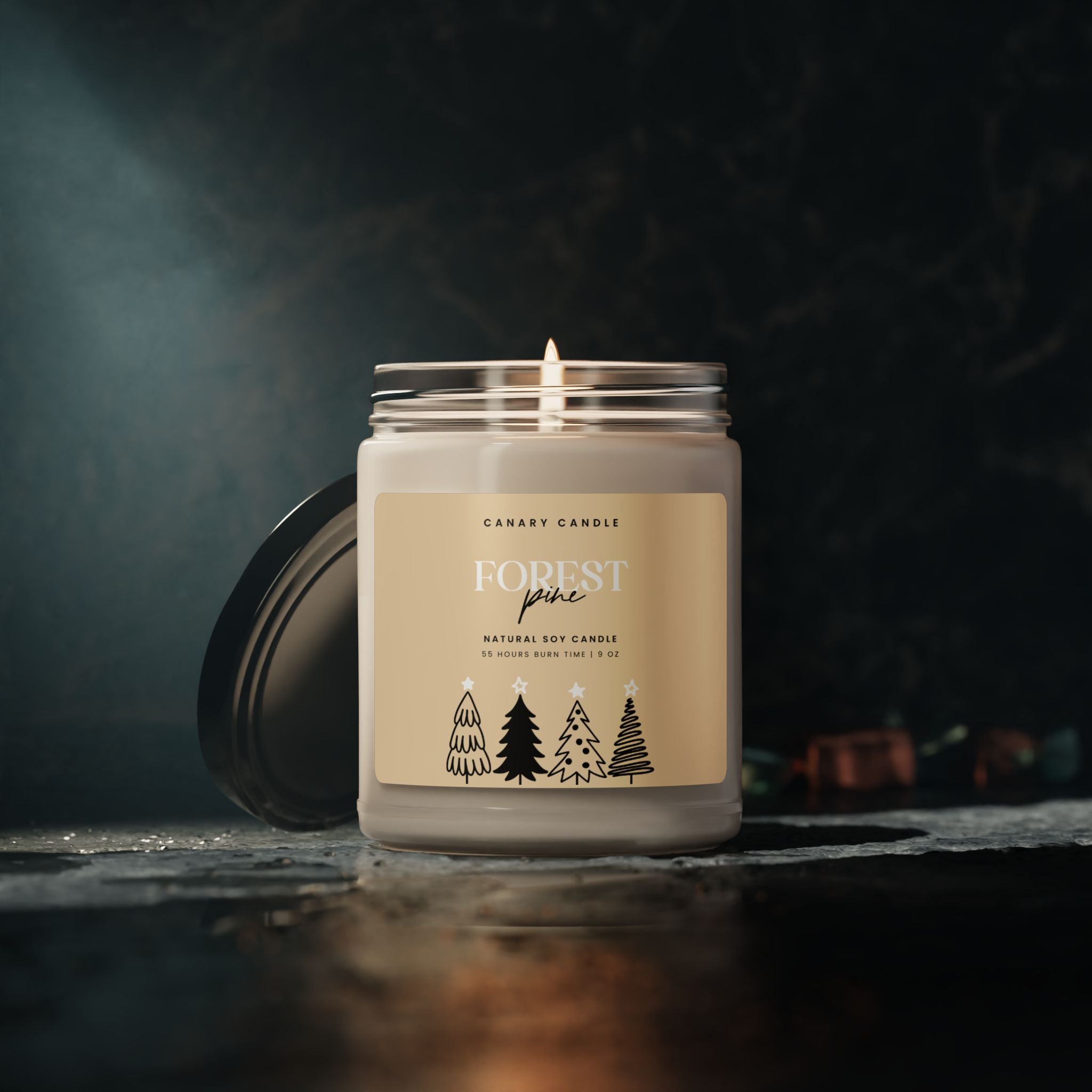 Forest Pine Scented Soy Candle — 9 oz Natural Pine Candle for Cozy Home & Holiday Gifting