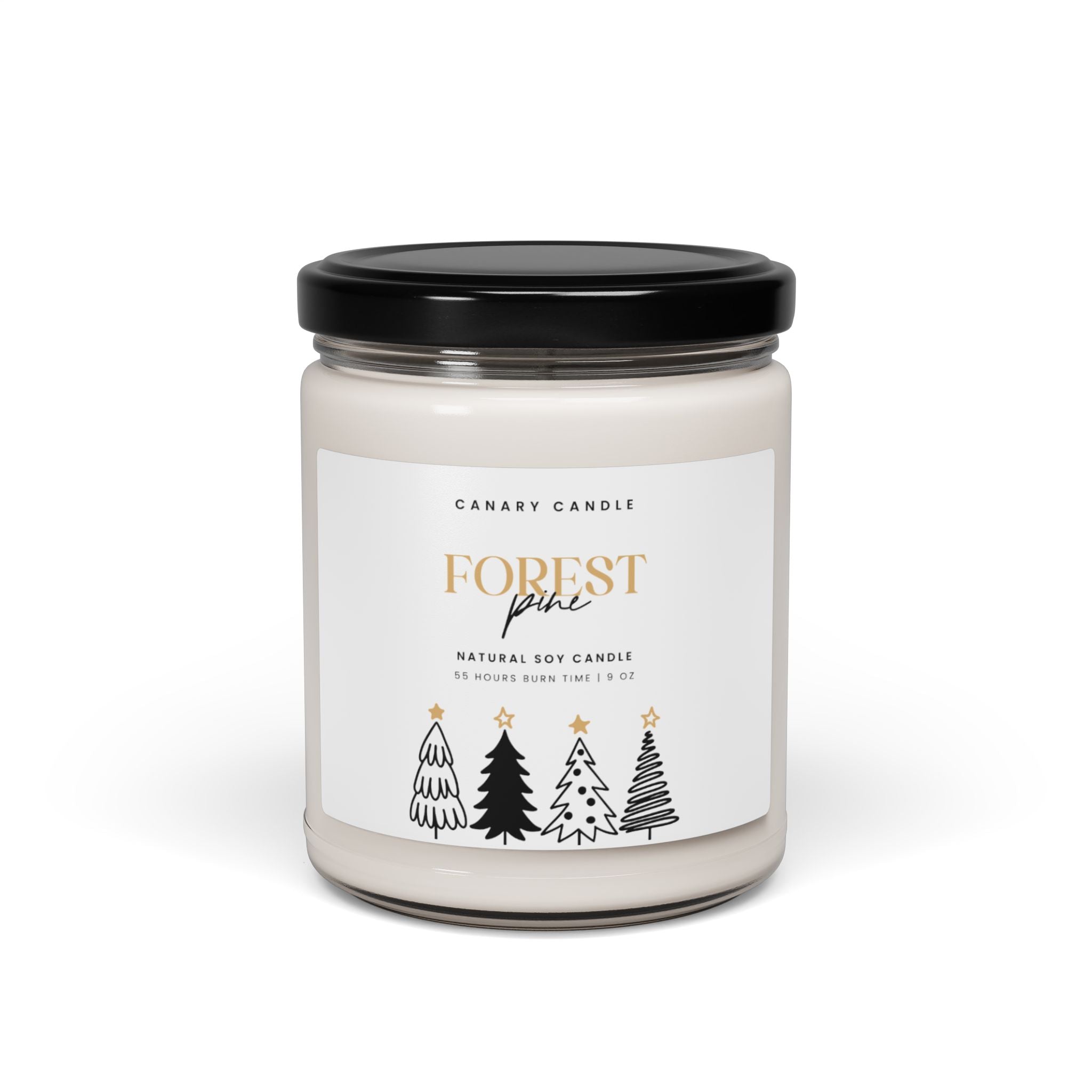 Forest Pine Soy Candle — 9 oz Scented Jar (Natural Soy, Holiday Pine & Evergreen)