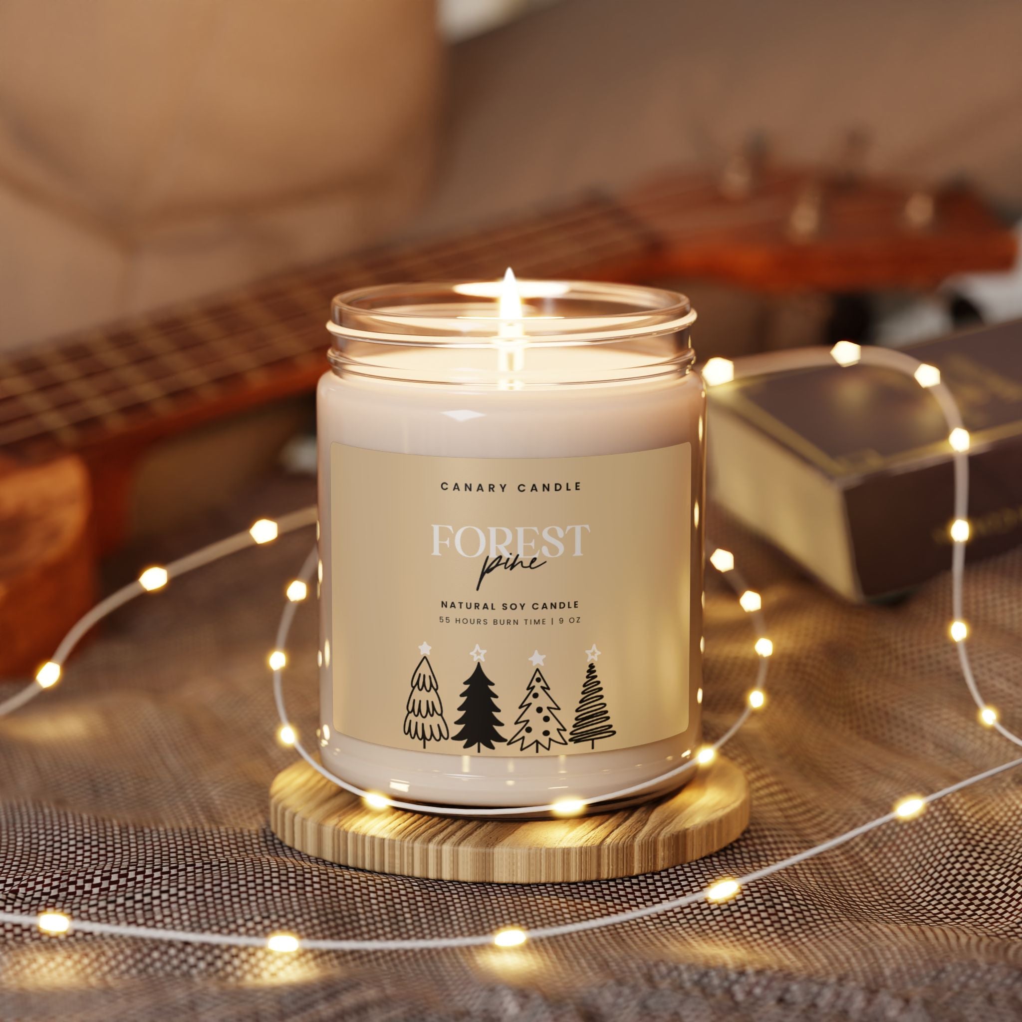 Forest Pine Scented Soy Candle — 9 oz Natural Pine Candle for Cozy Home & Holiday Gifting