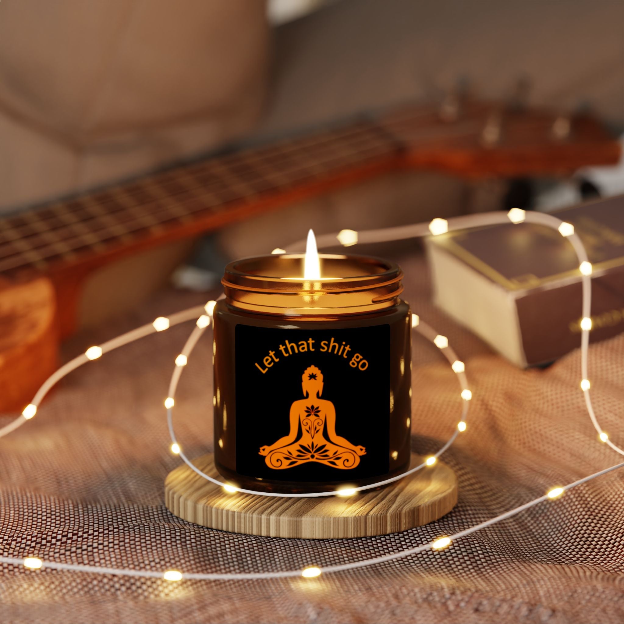 Soy Candle — "Let That Shit Go" Amber Jar Aromatherapy Candle