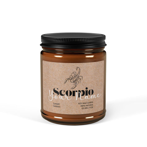 Scorpio Scented Soy Candle — Amber Jar Astrology Candle (Multi-Size)
