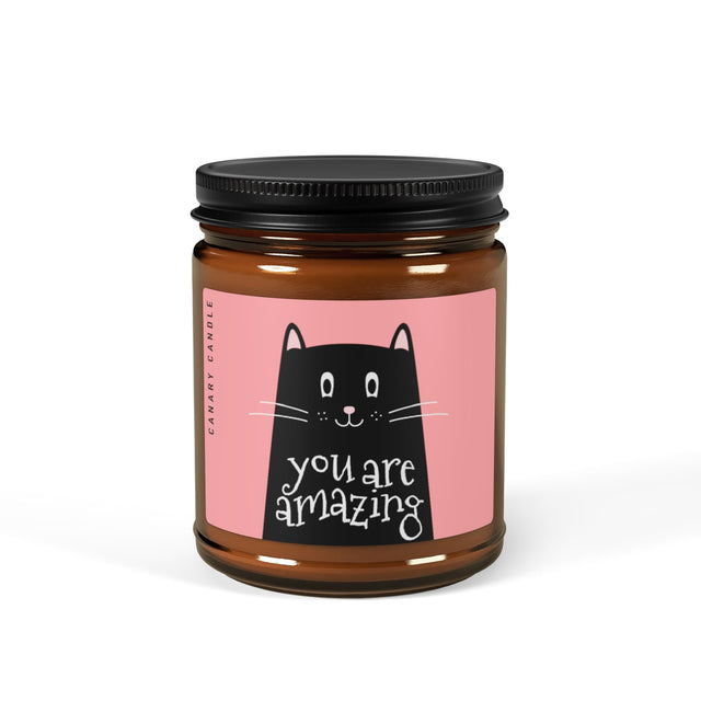 You Are Amazing Cat Scented Soy Candle — Amber Jar