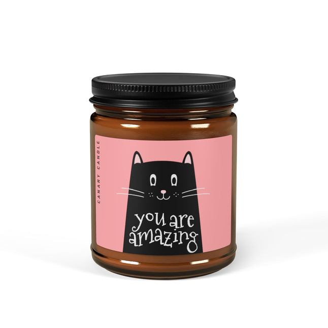 You Are Amazing Cat Scented Soy Candle — Amber Jar